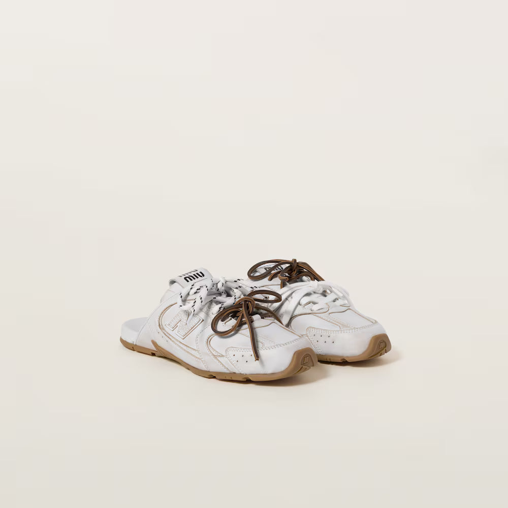 530 SL Mules – Bleached Leather & Gum Sole White Edition