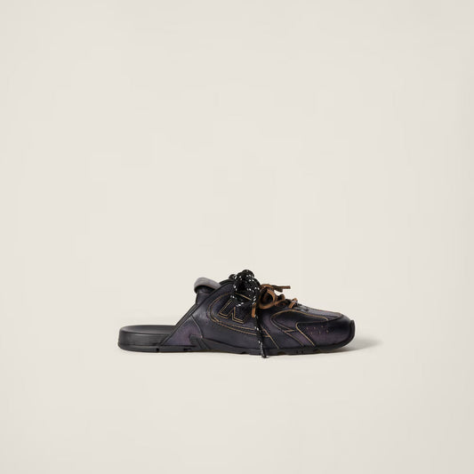 530 SL Mules – Bleached Leather & Gum Sole Black Edition