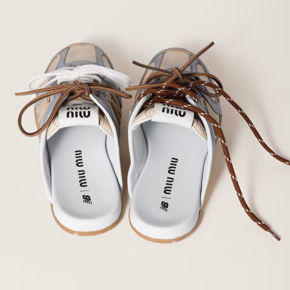 530 SL Mules – Bleached Leather & Gum Sole Sky Blue Travertine Gray Edition